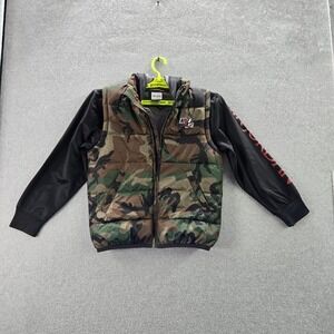 Jordan Boys Jacket M Camouflage Puffer Nike Air Activewear Logo Hooded